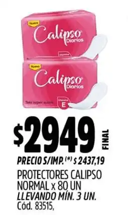 Supermercados Yaguar Calipso protectores diarios oferta