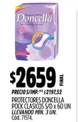 Supermercados Yaguar Doncella protectores diarios oferta