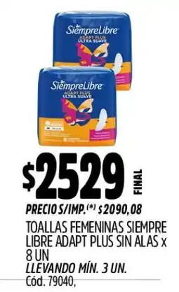 Supermercados Yaguar Siempre Libre toallas femeninas oferta