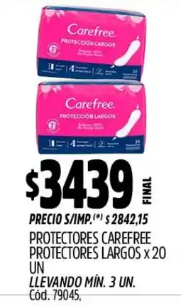 Supermercados Yaguar Carefree protectores largos oferta