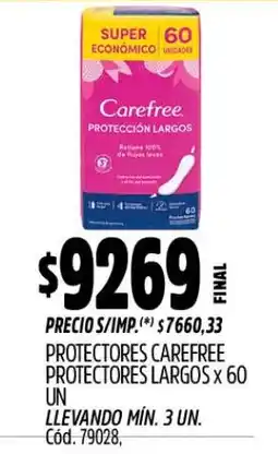 Supermercados Yaguar Carefree protectores largos oferta