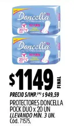 Supermercados Yaguar Doncella protectores diarios oferta