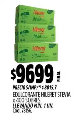 Supermercados Yaguar Hileret edulcorante stevia oferta