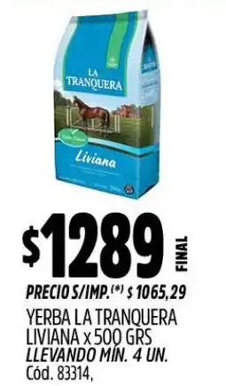 Supermercados Yaguar La tranquera yerba liviana oferta
