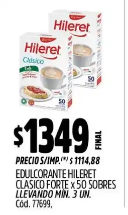 Supermercados Yaguar Hileret edulcorante clasico forte oferta