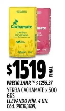 Supermercados Yaguar Cachamate yerba mate oferta