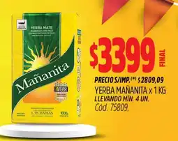 Supermercados Yaguar Mañanita yerba mate oferta