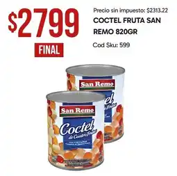 Supermercados Yaguar San remo coctel fruta san remo 820gr oferta