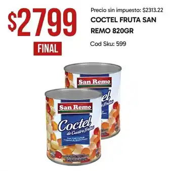 San remo coctel fruta san remo 820gr