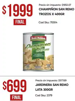 Supermercados Yaguar San remo champiñones en trozos oferta