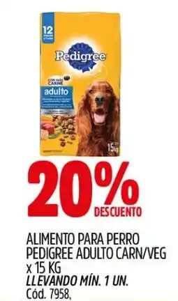 Supermercados Yaguar Pedigree alimento para perro adulto carn/veg oferta
