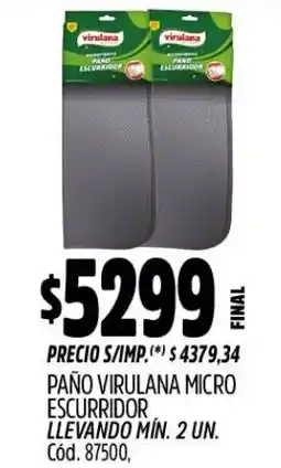 Supermercados Yaguar Virulana paño micro escurridor oferta