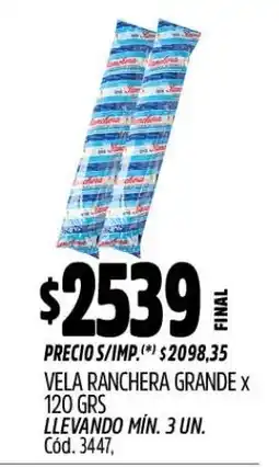 Supermercados Yaguar Vela ranchera grande oferta