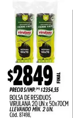 Supermercados Yaguar Virulana bolsa de residuos oferta