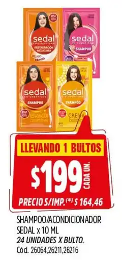 Supermercados Yaguar Sedal shampoo/ acondicionador oferta