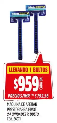 Supermercados Yaguar Gillette maquina de afeitar prestobarba pivot oferta