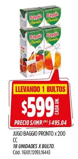 Supermercados Yaguar Baggio jugo pronto oferta