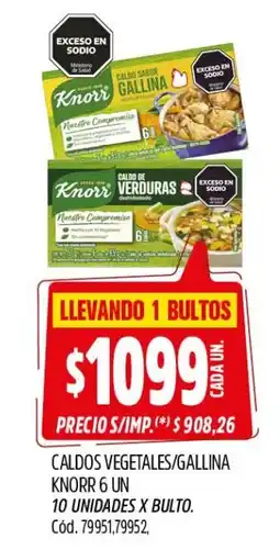 Supermercados Yaguar Knorr caldos vegetales/gallina oferta