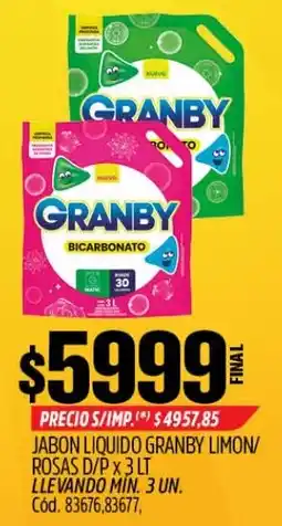Supermercados Yaguar Granby jabon liquido oferta