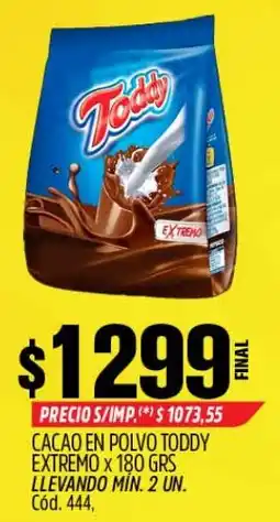 Supermercados Yaguar Toddy cacao en polvo extremo oferta