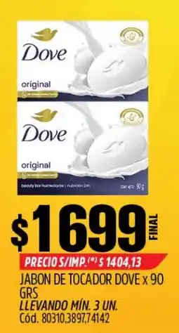Supermercados Yaguar Dove jabon de tocador oferta