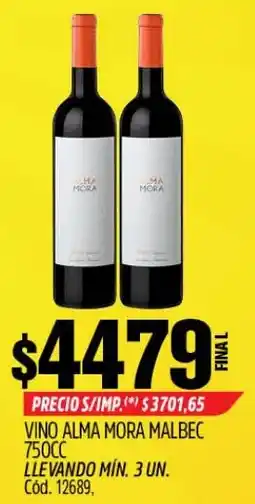 Supermercados Yaguar Alma mora vino malbec oferta