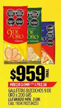 Supermercados Yaguar Galletitas bizcochos 9 de oro oferta