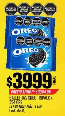 Supermercados Yaguar Oreo galletitas tripack oferta