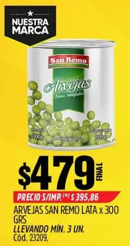 Supermercados Yaguar San remo arvejas oferta