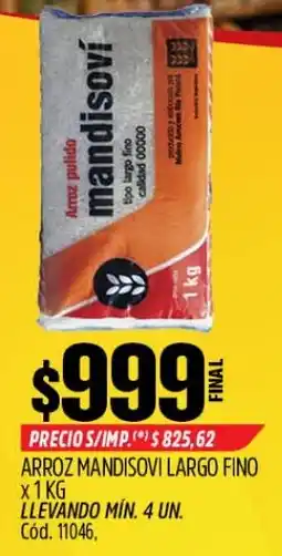 Supermercados Yaguar Mandisovi arroz largo fino oferta