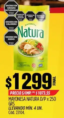 Supermercados Yaguar Natura mayonesa oferta