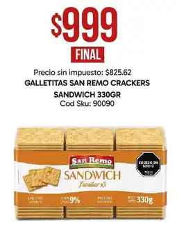 Supermercados Yaguar San remo galletitas san remo crackers sandwich oferta