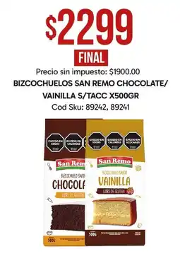 Supermercados Yaguar San Remo bizcochuelos chocolate vainilla oferta