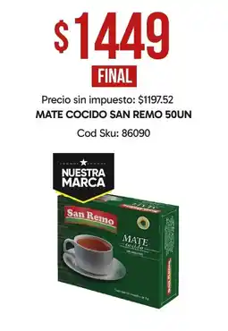 Supermercados Yaguar San Remo mate cocido oferta