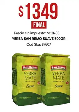 Supermercados Yaguar San remo yerba mate suave oferta
