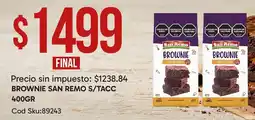 Supermercados Yaguar San remo brownie libre de gluten oferta