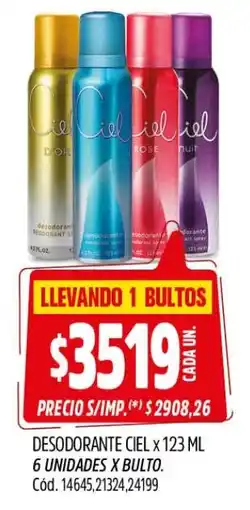 Supermercados Yaguar Ciel desodorante oferta