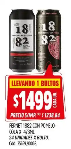 Supermercados Yaguar Fernet 1882 con pomelo-cola oferta
