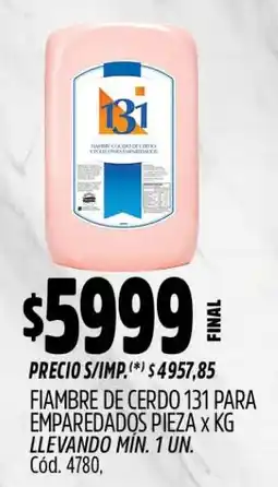Supermercados Yaguar 131 fiambre de cerdo para emparedados oferta