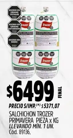 Supermercados Yaguar Trozer salchichon primavera oferta