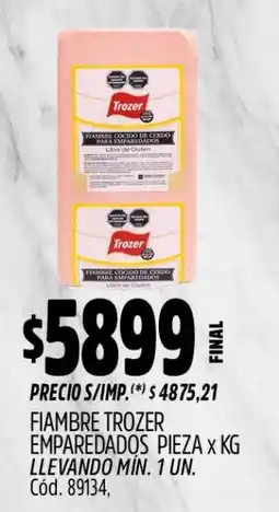 Supermercados Yaguar Trozer fiambre emparedados oferta