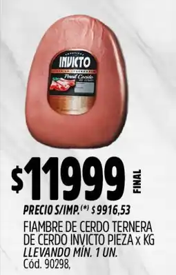 Supermercados Yaguar Invicto fiambre de cerdo ternera de cerdo oferta