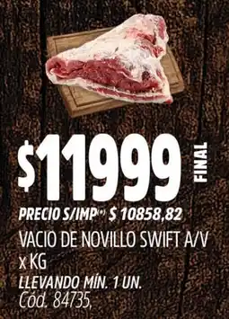 Supermercados Yaguar Vacio de novillo swift a/v oferta