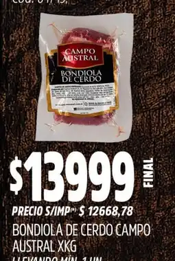 Supermercados Yaguar Campo austral bondiola de cerdo oferta