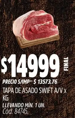 Supermercados Yaguar Tapa de asado swift a/v oferta