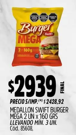 Supermercados Yaguar Swift burger mega oferta