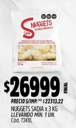 Supermercados Yaguar Sadia nuggets de pollo crocantes oferta