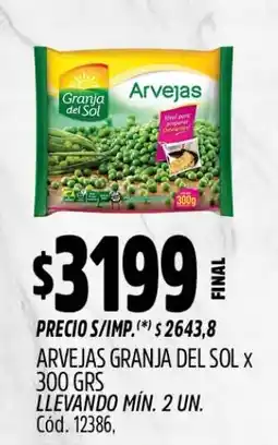 Supermercados Yaguar Granja del Sol arvejas oferta