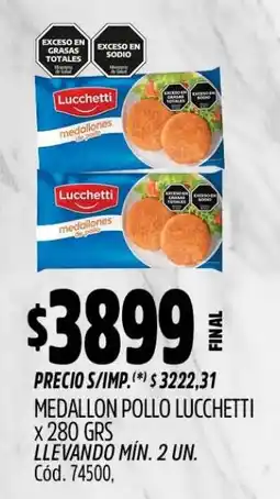 Supermercados Yaguar Lucchetti medallones de pollo oferta