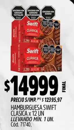Supermercados Yaguar Swift hamburguesa clasica oferta